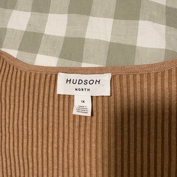 Hudson Brown Ribbed Square Neck Top - Picture 3 of 4